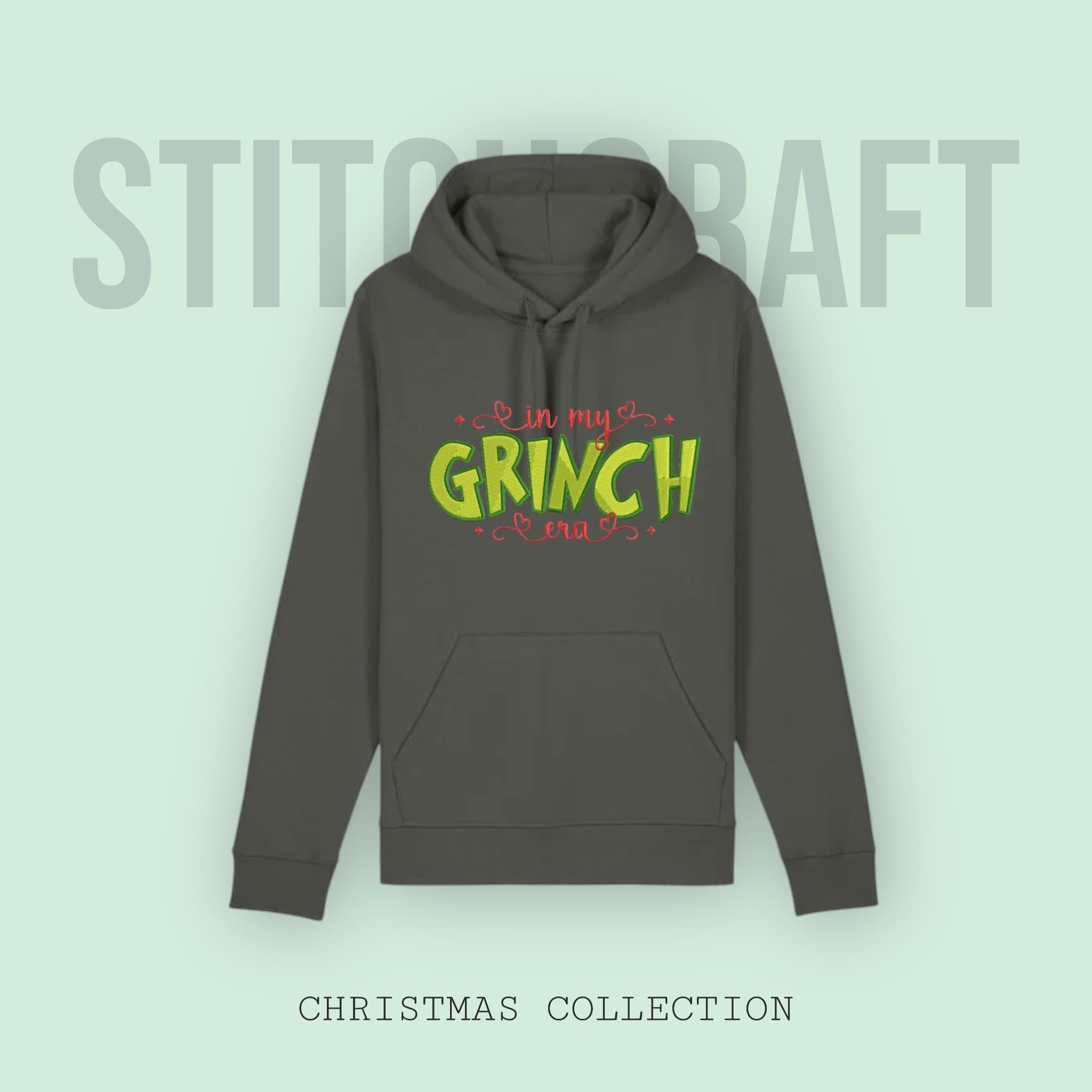 Grinch Hoodie - In my Grinch Era embroidered