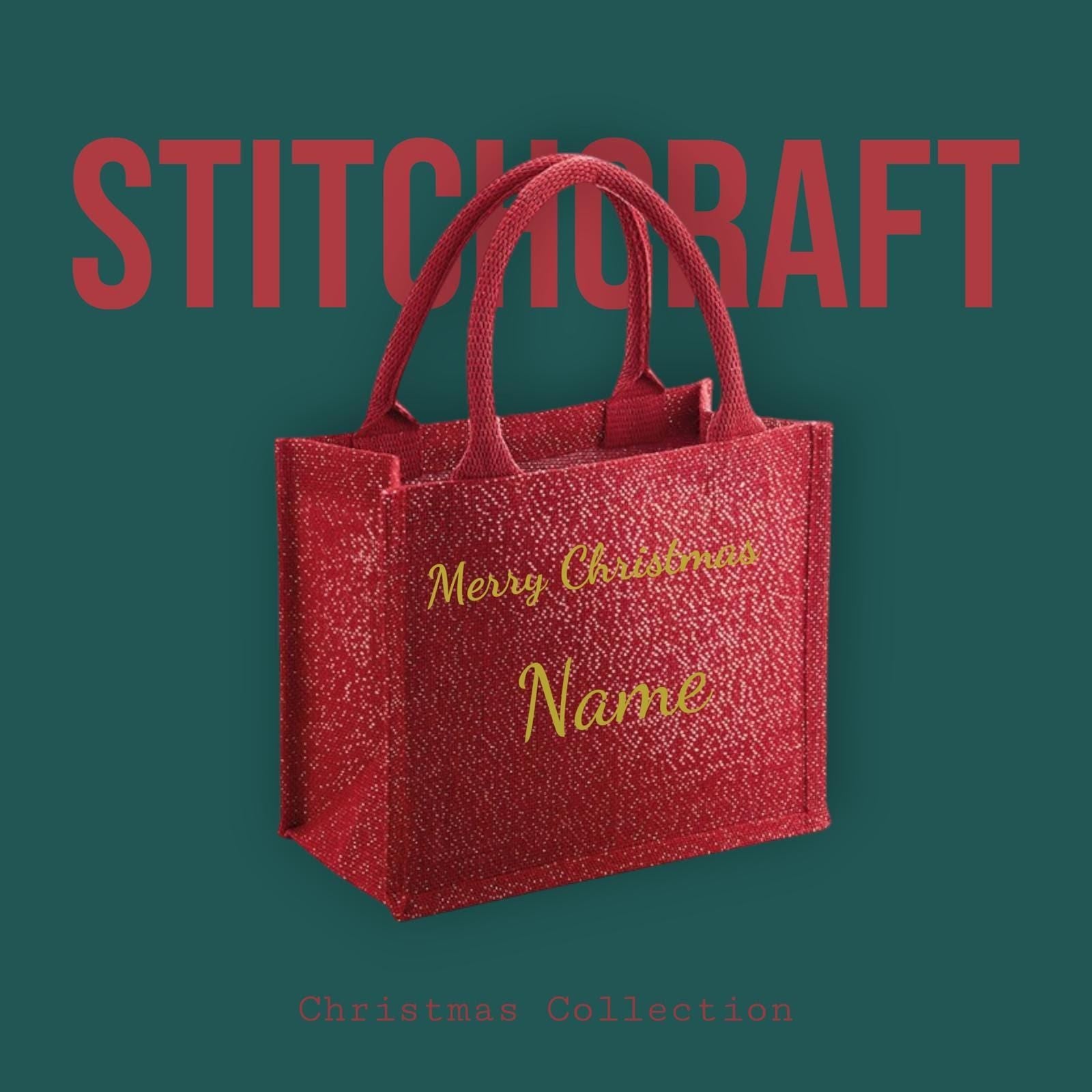 Personalised Burlap Christmas Bag