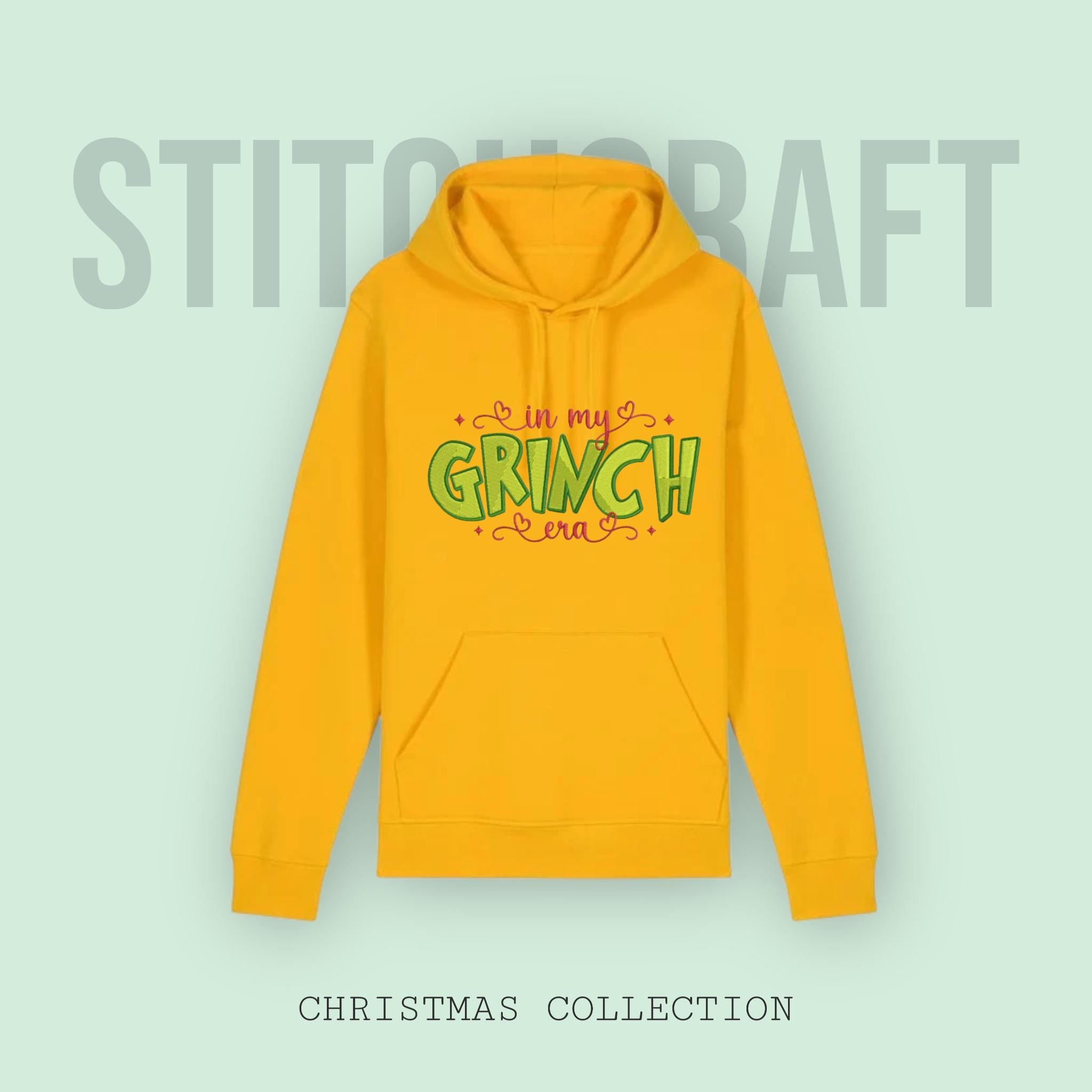 Grinch Hoodie - In my Grinch Era embroidered