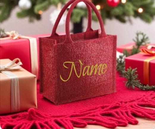 Personalised Burlap Christmas Bag